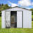 Metal garden sheds 12ftx10ft outdoor storage sheds white+Grey-118112484-118112481
