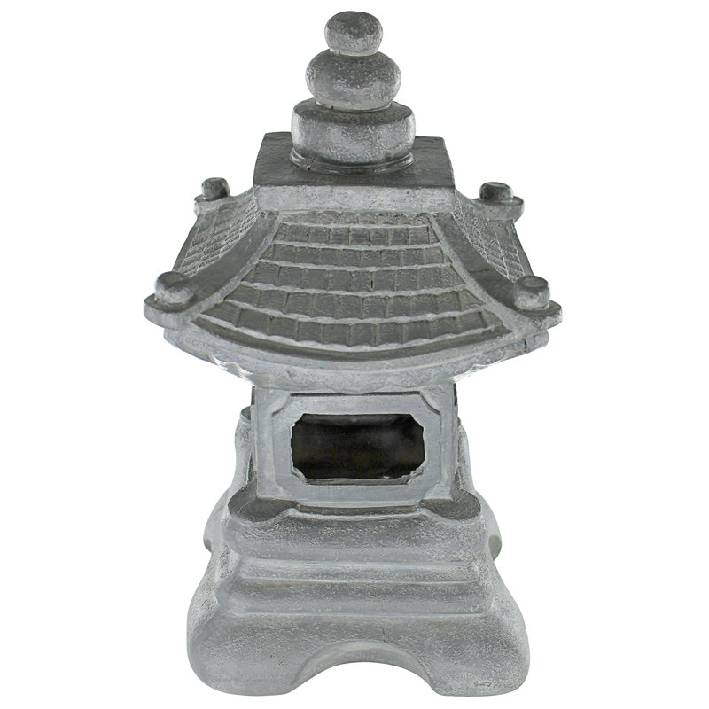 Chengdu Pagoda Gray Resin Asian Lantern Statue