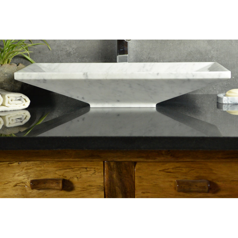 AA Warehousing 13'' White Stone Rectangular Bathroom Sink