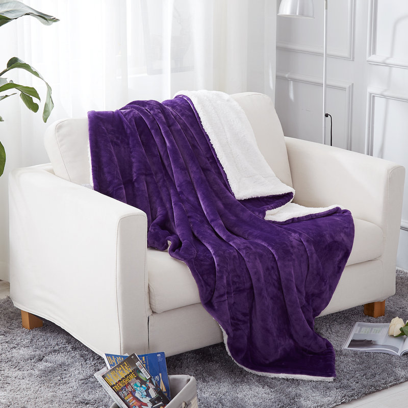 Couverture polaire en sherpa Sherpa0120210309, Jeté, Violet