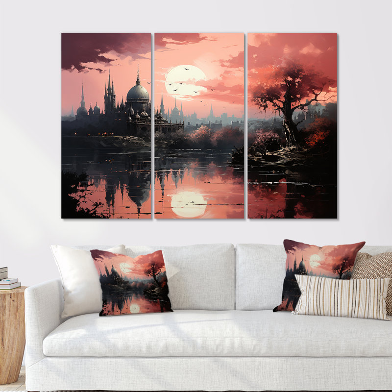 Islam Mosque At Dawn - Islam Canvas Art Set, 32" H x 48" W x 1" D