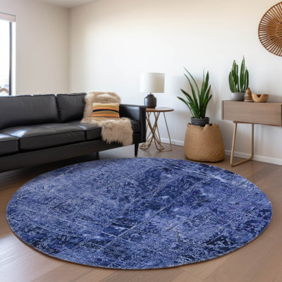Premium Machine Washable Cerrito AMF559 Navy Rug