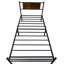 Structure de lit simple avec tête en bois brun et lattes en métal robustes pour la plateforme, aucun sommier requis, guide vidéo d'assemblage simple, matériau en fer noir, profondeur de 79,11 po, hauteur de 36,63 po avec pied