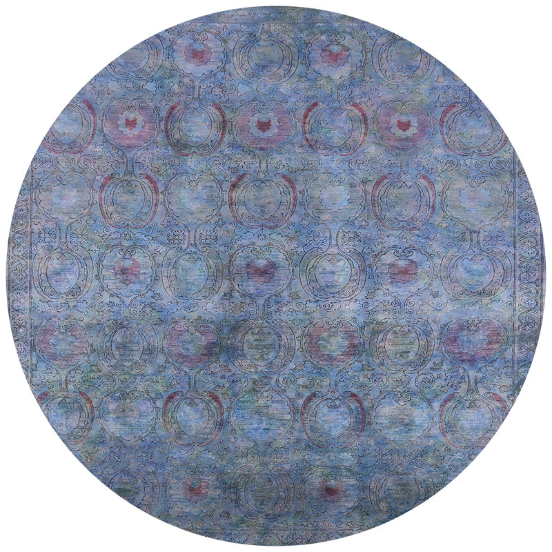 Tapis oriental bleu / gris Guinda, Rond 6 pi