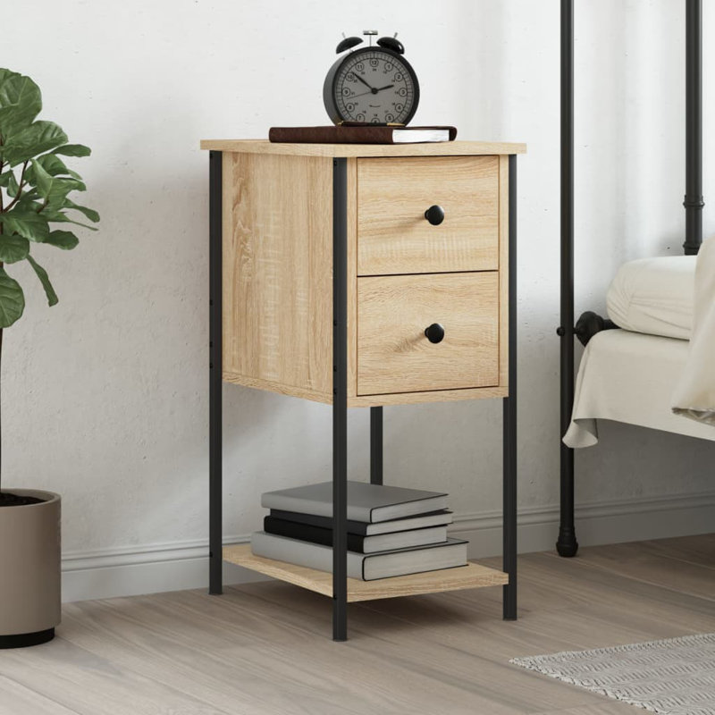 Eusden Bedside Cabinet 32x42x70 cm Engineered Wood, Sonoma Oak