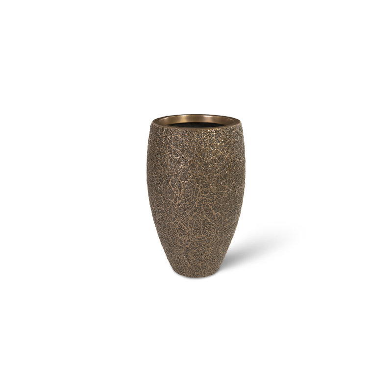 String Theory Resin Pot Planter, Bronze, 24" H x 14" W x 14" D