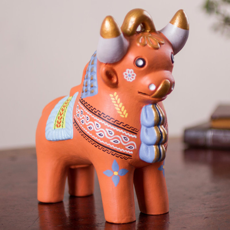 Figurine à péruvien pucara bull artisan Oria