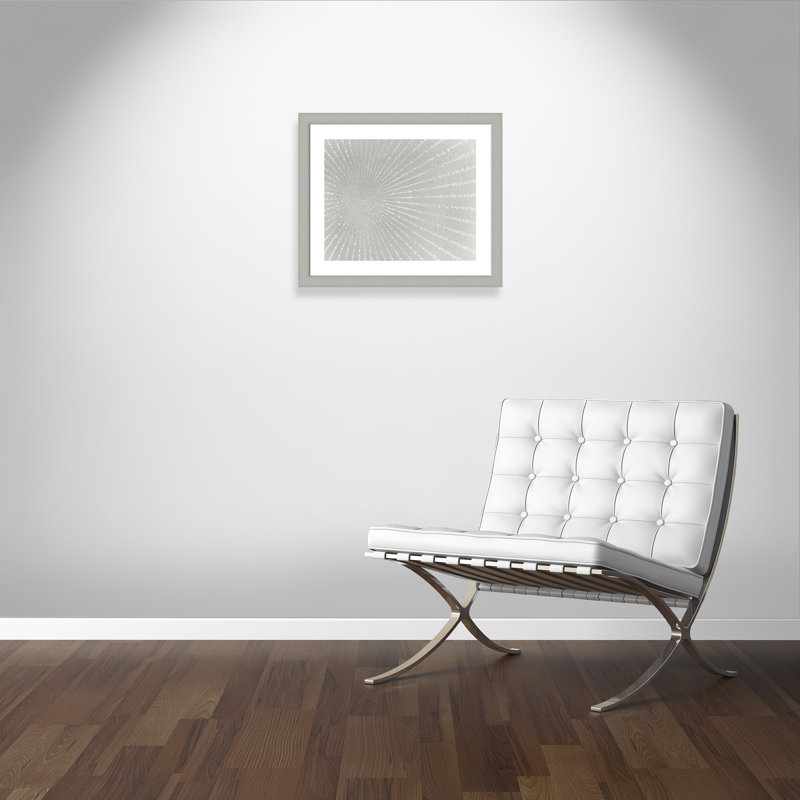 Orbra Silver Burst' Framed Acrylic Painting Print