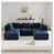 Bleu - 3 sièges + 2 chaises