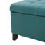 Banc de rangement avec repose-pieds Nira, tissu bleu sarcelle capitonné, 51 po-121481580