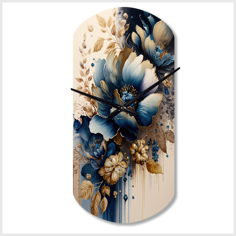 Horloge florale en métal Mohandas, Petit