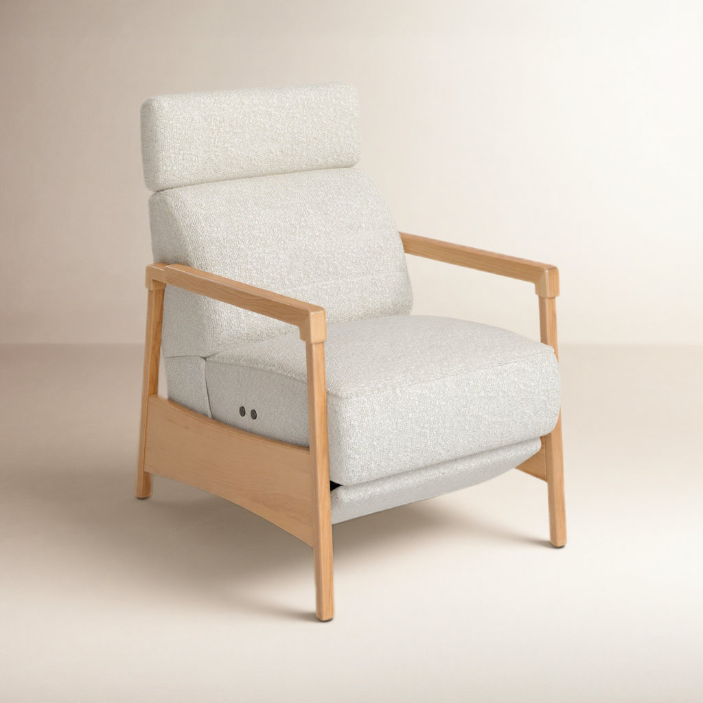 Amada 28" Manual Recliner, Merino Pearl Performance Boucle