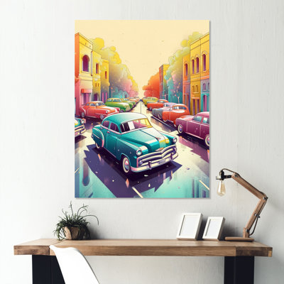 " Red And Cream Retro Roadsters "