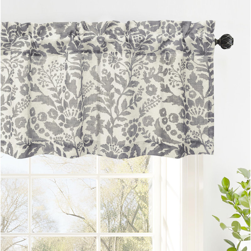 Petite cantonnière en lin, 52" W x 14" L, Gris