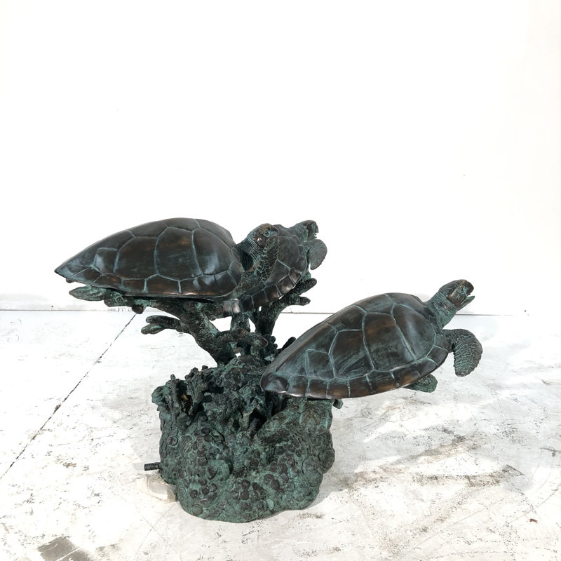 Bronze Three Sea Turtles Fountain