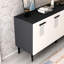 Console élégante, anthracite et blanche, panneau de particules recouvert de mélamine à 100%, épaisseur: 0,7 pouce | Parfait pour le vestibule, le salon et la décoration moderne, durable et élégant-1011322469