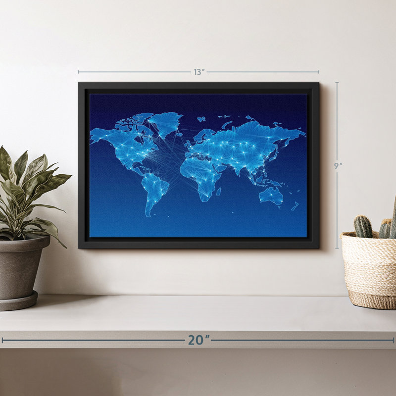 "Carte du monde intégrée", art mural, H 9 po x l 13 po