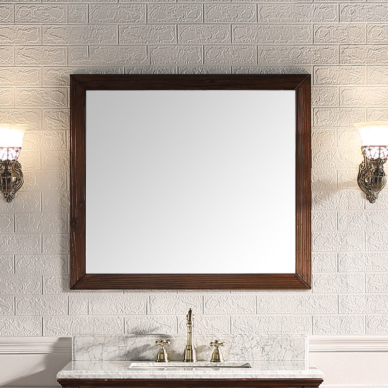 Claireville Wood Flat Wall Mirror, 31.5" x 35.4"