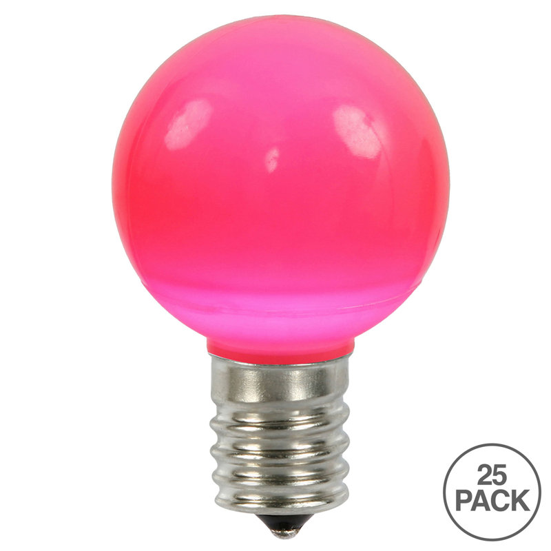 Vickerman G50 Pink Ceramic LED Replacement Bulb, Package Of 25, Pink
