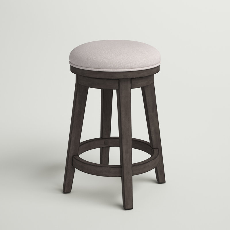 Bettee Upholstered Swivel 25" Counter Stool, Brown