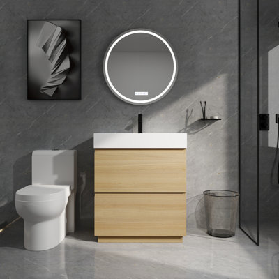 Meuble-lavabo simple 30 po avec 2 tiroirs et design moderne 30 po