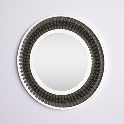 Marcos Solid Wood Circle Wall Mirror