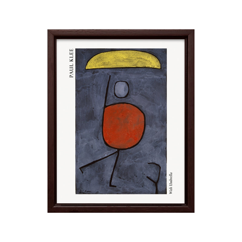 Paul Klee - avec un parasol, Canevas, H 12 po x l 16 po, Encadrement brun