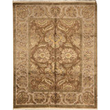 Dharma Hand Knotted Oriental Area Rug in Camel/Ivory