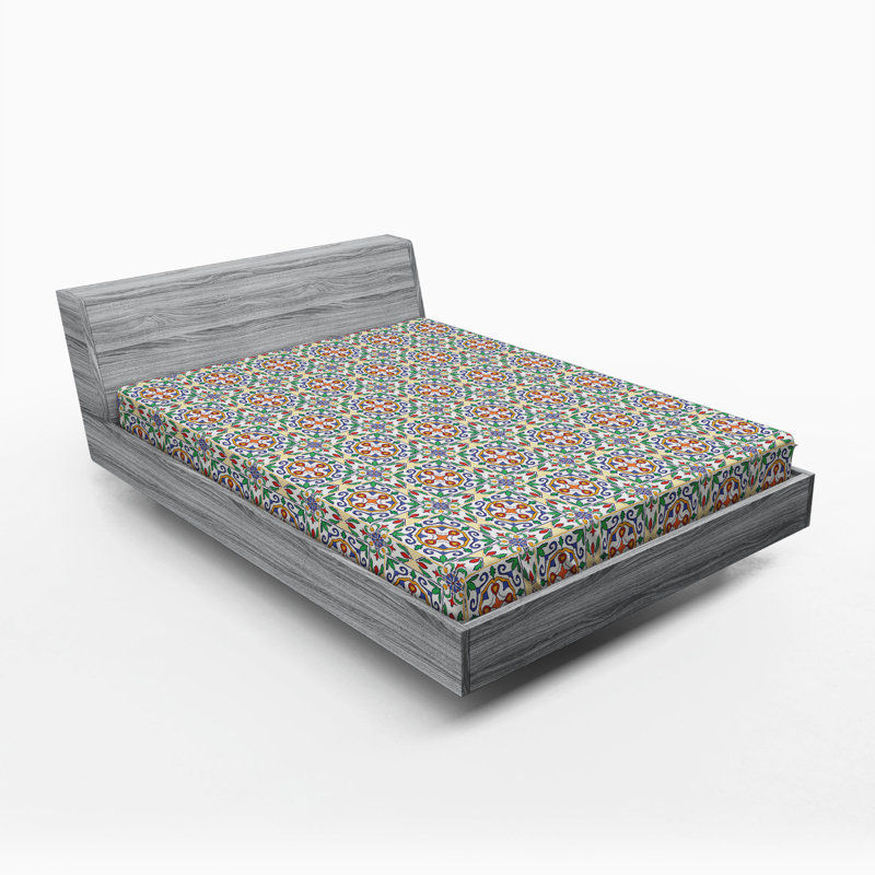Microfiber Geometric Fitted Sheet, Full Fitted Sheet
