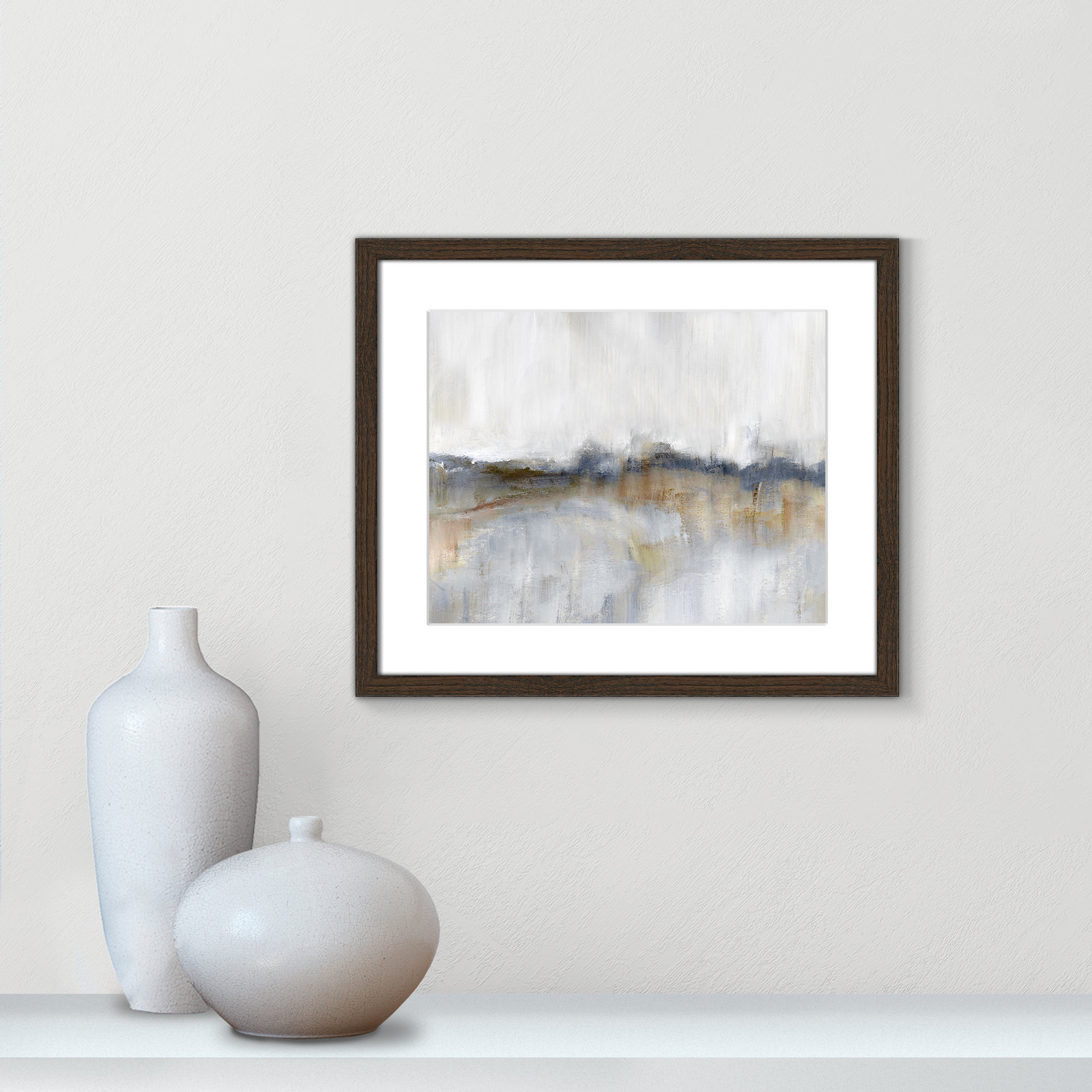 Autumnal Tide by Nan, 16" H x 19" W x 0.75" D, Walnut Framed