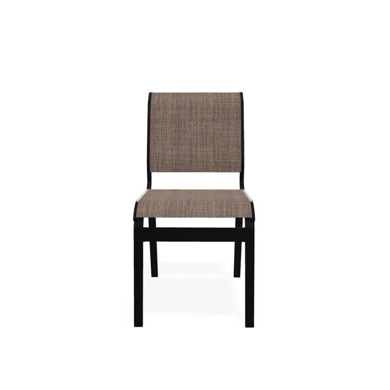 Chaise d'appoint de salle à manger Hiraku, Noir texturé, Fenouil Augustine Sunbrella®