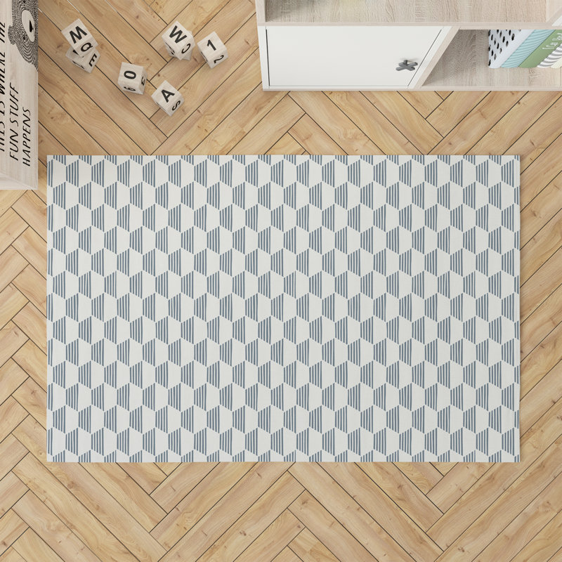 Hexaline Kids Play Mat, Blue, Rectangle 5' x 7'