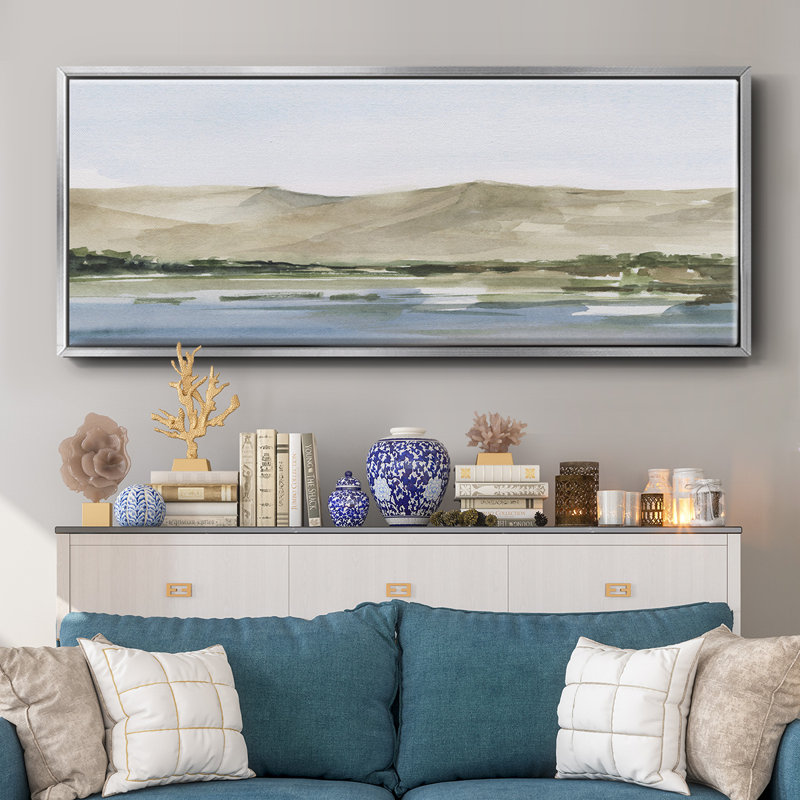Desert Mountains I- Framed Canvas, 24" H x 60" W