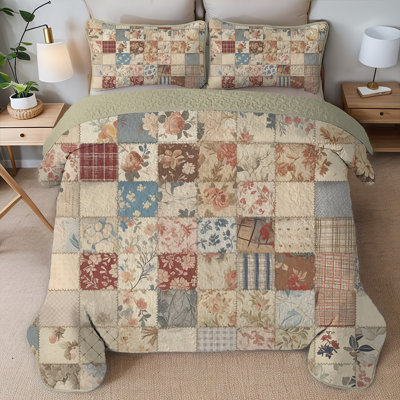 Ensemble de courtepointe pour lit double / grand / très grand 3 pièces, couvre-lit réversible, toutes saisons, ensembles de literie à couverture matelassée rustique avec taies décoratives, édredon mince de style moderne, ensemble de courtepointe pour lit simple 2 pièces