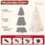 Arbre de Noël blanc pré-éclairé avec fil mémoire - 450 lumières incandescentes chaudes, 1240 pointes, conception à dépliage automatique, support en métal stable, arbre de Noël artificiel en PVC-449133226