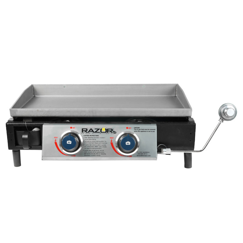 Razor Griddle GGT2130M 25 Inch Portable 2 Burner LP Propane Gas Grill, Stainless Steel
