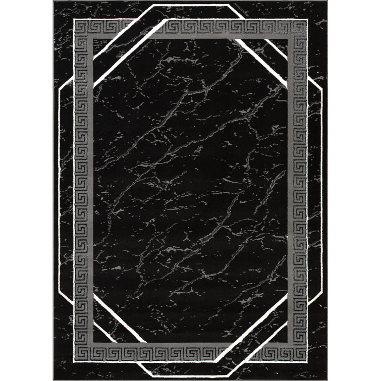 Monaco Series Abrstract Black/Gray/Ivory/Beige Area Rug