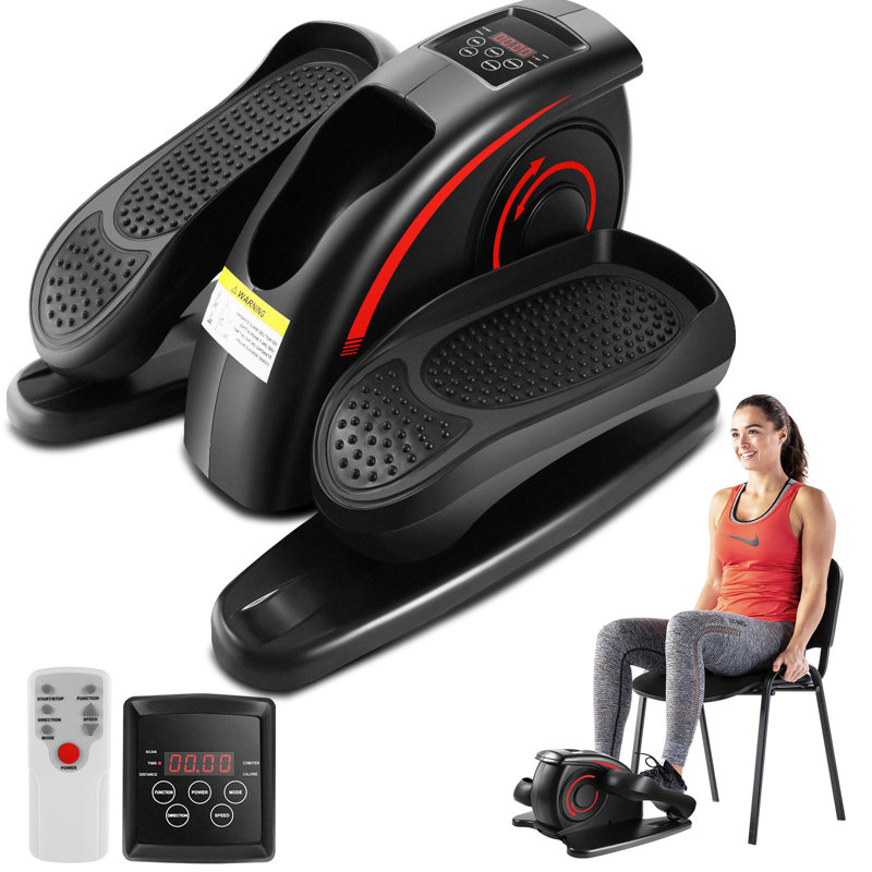 Electric Under Desk Elliptical Machine,Ellipse Leg Exerciser,Fully Assembled Seated Pedal Exerciser, Black