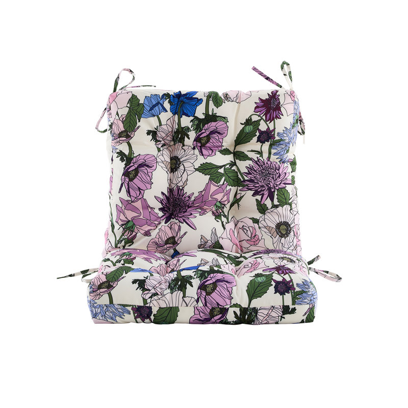 Outdoor 4'' Seat / Back Cushion, Pink Rose