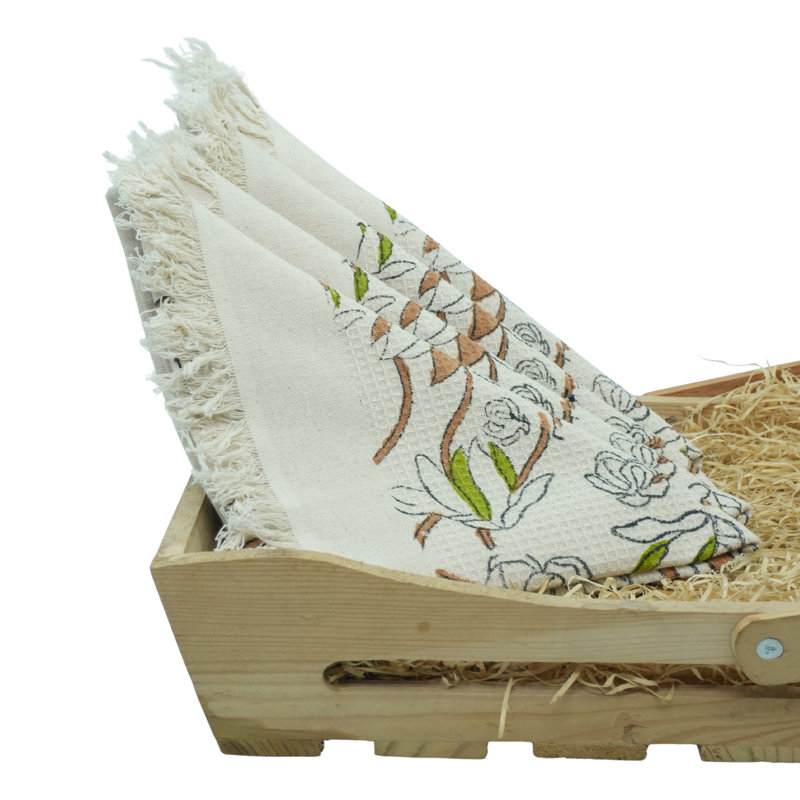 Ensemble de 10 serviettes en coton gaufré 100% coton 17 x 32 Wivle