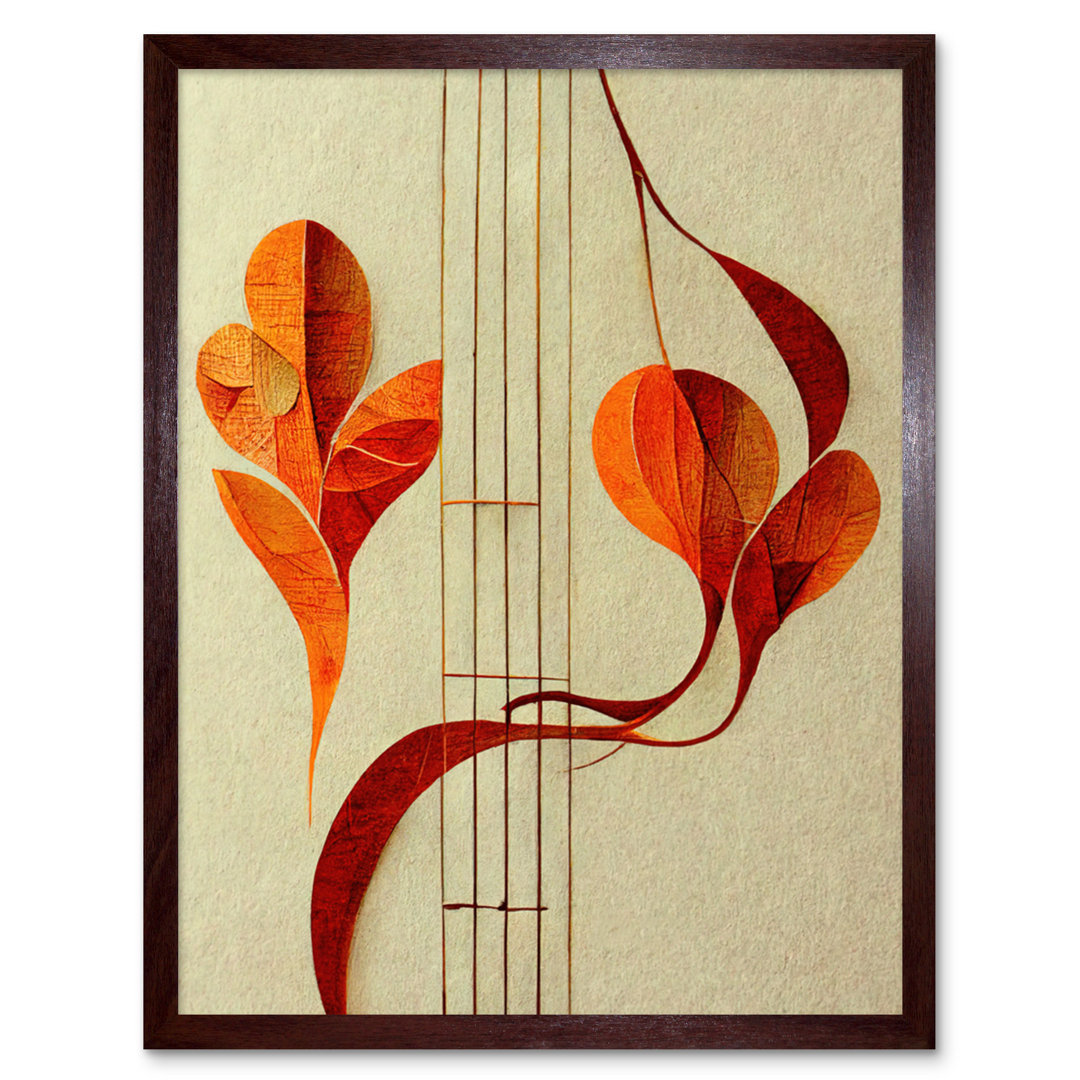 Abstract Autumn Musical Notes Music Staff - Print