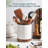 DOWAN 6" Speckled White Utensil Holder - Rotating Ceramic