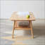 Table basse en chêne massif pour le salon avec rangement à 2 niveaux, facile à assembler et amp; Propre