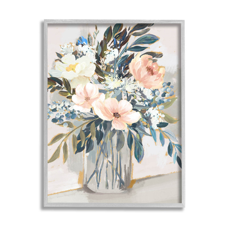 Art floral giclée par Nina Blue, H 14 po x l 11 po x P 1,5 po, Giclée encadrée noir minuit