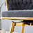 Two-Piece Rotating Swivel Chair, Dark Gray Cotton And Linen Soft Seat, Golden Metal Legs, Rust-Proof And Wear-Resistant, Suitable For Restaurant/Bar High Tables, Lightweight Single Unit.W2920P281916-1893619859