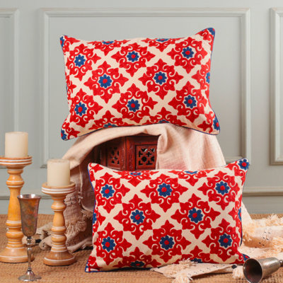 Housses de coussin en mélange de coton à la main Novica