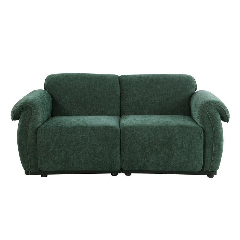 Longueur de 68,5 po, canapé modulaire tendance, structure en fer, canapé en chenille, convient au salon, à la chambre à coucher
