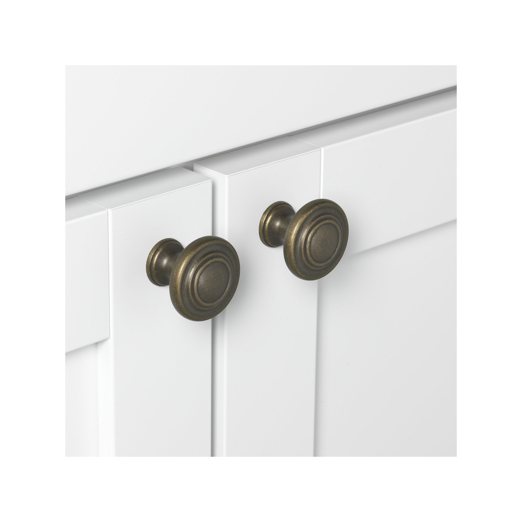Mushroom Knob Multipack, Antique Brass