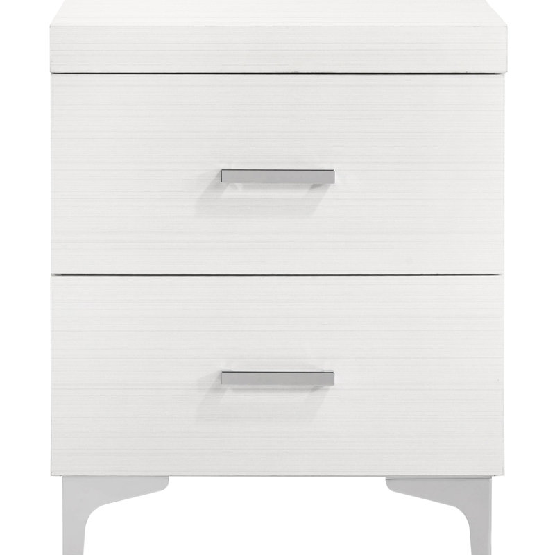 Table de chevet blanche avec 2 tiroirs fonctionnels - Faites l'expérience de l'artisanat classique et du fonctionnement en douceur des tiroirs dans la chambre à coucher 2 avec glissières en métal de style élégant