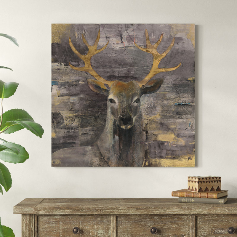 " The Leader Gold " by Albena Hristova Painting Print, 36" H x 36" W